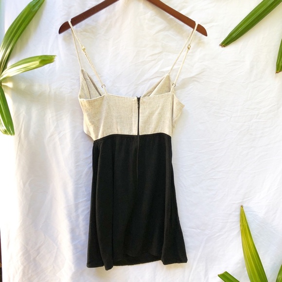 SHOW ME YOUR MUMU | SMALL LAYLA TIE DRESS DOMINO COLORBLOCK CUTOUT MINI - Picture 7 of 7